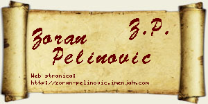 Zoran Pelinović vizit kartica